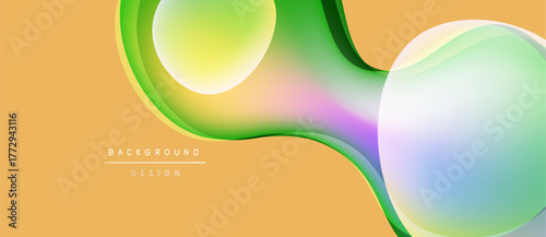 Abstract fluid shapes, vibrant colors blend. Soft gradients create dynamic background design. Modern aesthetic, smooth curves dominate composition.