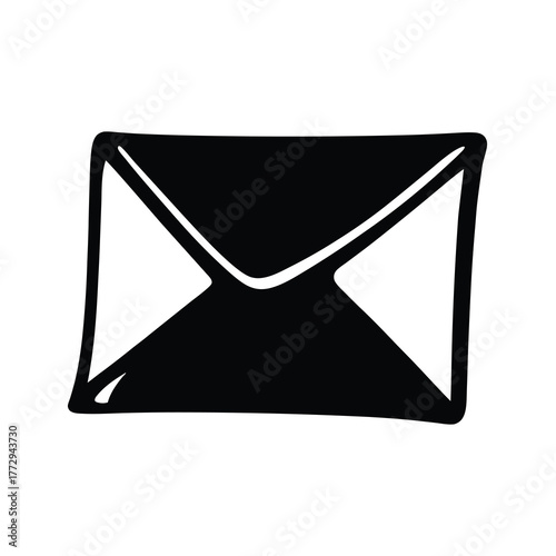 Stylized vector graphic of a closed envelope conveying a message or mail
