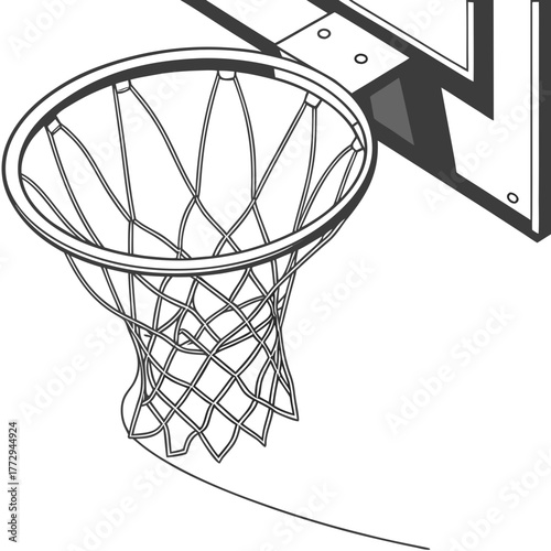 Close-up of Basketball Hoop and Net sport game