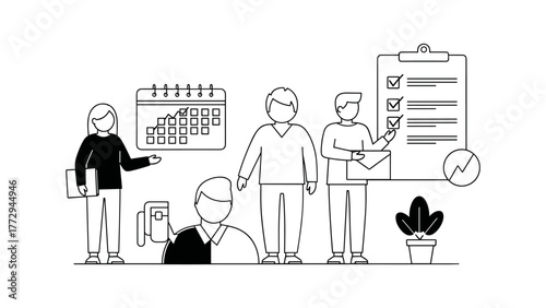 Business team working on project