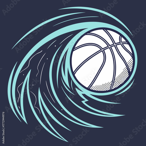 Dynamic Basketball Swirl Motion Graphic sport