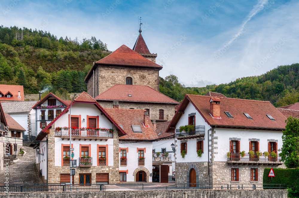 Fototapeta premium Ezcaroz is a municipality in the Foral Community of Navarre, located in the Merindad of Sanguesa, in the Salazar valley, Spain