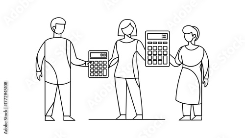 Accountants holding calculators