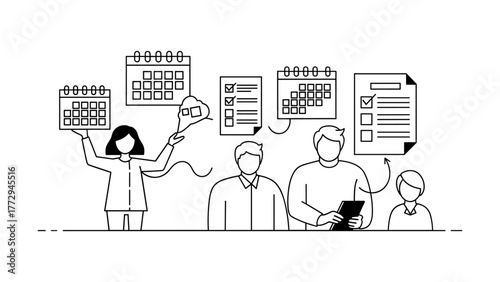 Business people planning schedule