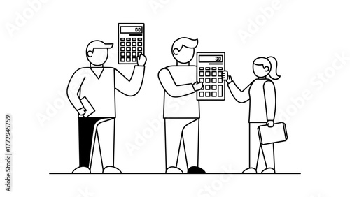 Accountants holding calculators