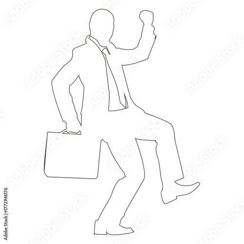 Businessman Celebration Jump