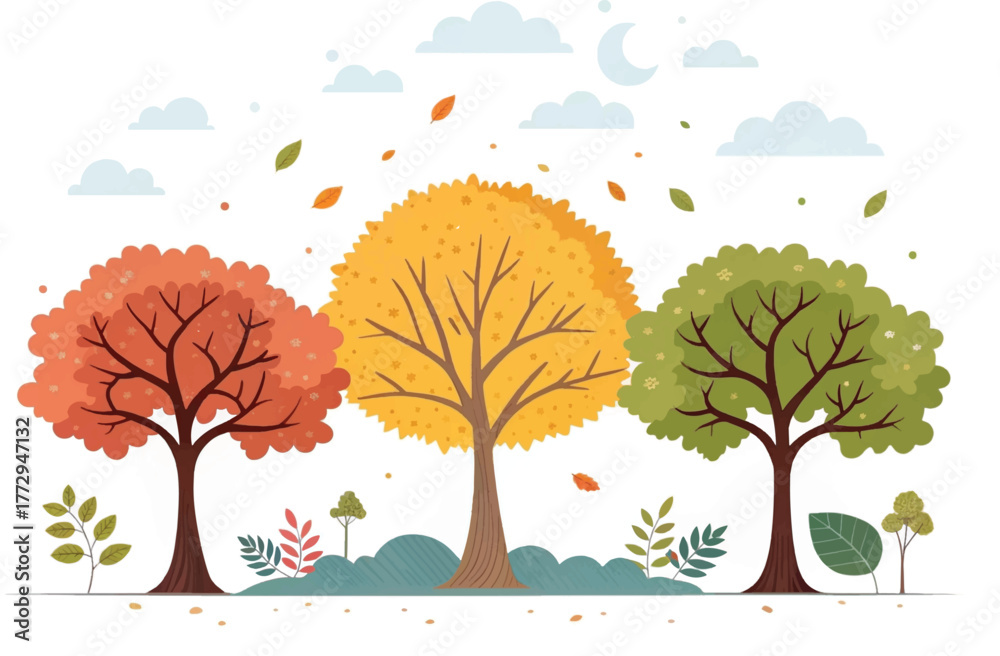 Fototapeta premium autumn landscape with trees