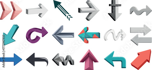 Diverse set of arrow graphics and icons for navigation