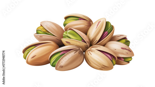  pistachios nuts in shell isolated on transparent background PNG	
