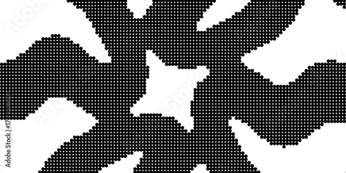 Halftone faded gradient texture. Grunge halftone grit background. White and black sand noise wallpaper. Retro pixilated vector backdrop. eps10