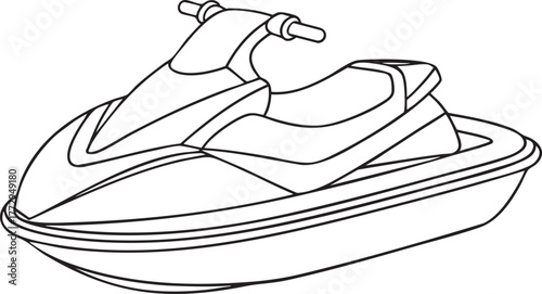 Recreational watercraft outline illustration for water fun and summer sports activities