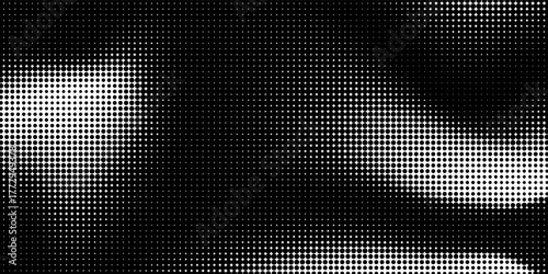 Dotted halftone gradient texture. Vanishing polka dot background. Repeating dots gradation pattern background. Black fading comic pop art overlay backdrop. Raster effect wallpaper.