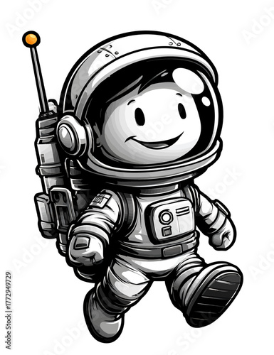 Cute Cartoon Astronaut Character With Jetpack Ideal