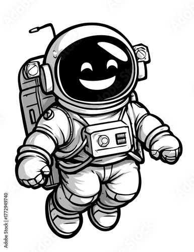 Cute Astronaut Character In A Spacesuit Whimsical