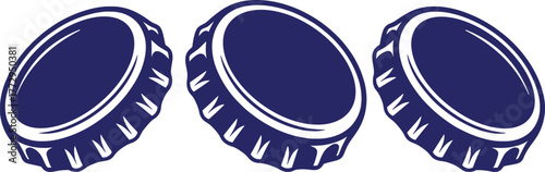 Blank Bottle Cap Vector Design Illustration Set.