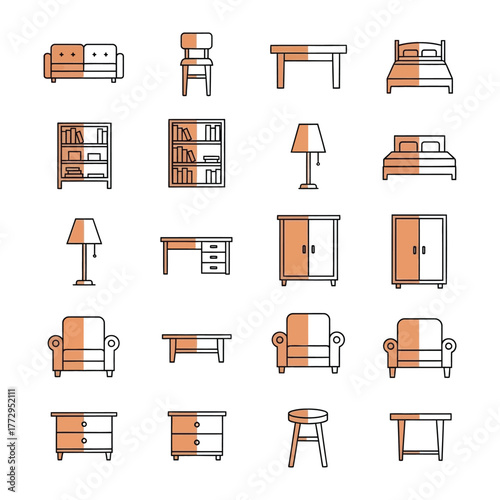 Interior Design Elements Collection: An extensive collection of interior design elements, meticulously curated for a modern space