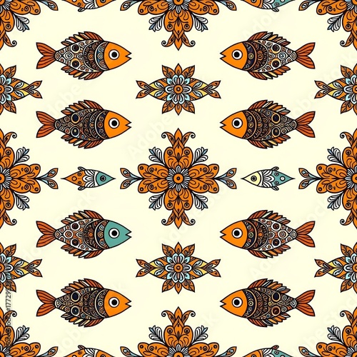 seamless pattern with fishes