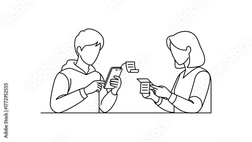 People using smartphone for online payment