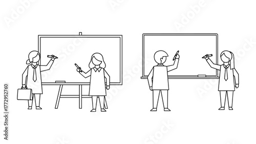 People writing on whiteboard