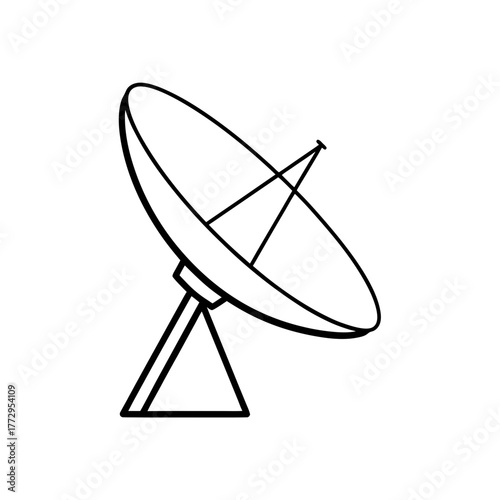 Antenna satellite drawing on transparent background