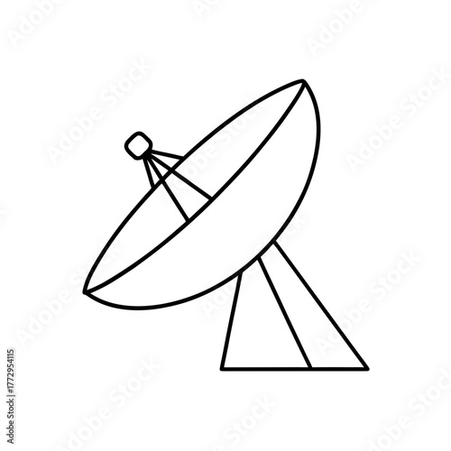 Outline of satellite dish on transparent background