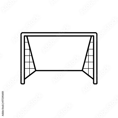 Outline of a soccer goal on transparent background