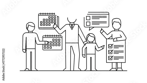 Team planning schedule for business management