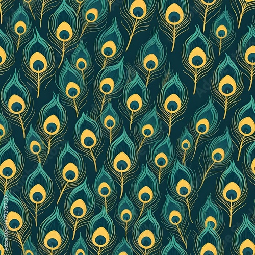 abstract seamless pattern with peacock feathers