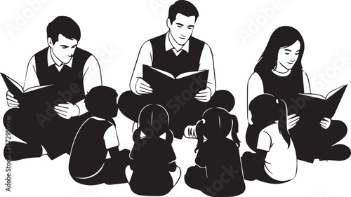 Volunteers sharing stories and knowledge with children during international volunteer day celebration