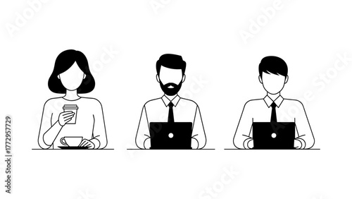 Business people working on laptop
