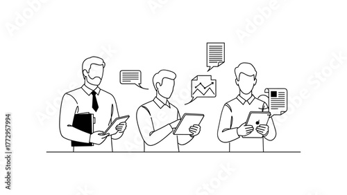 Business people using tablets for work
