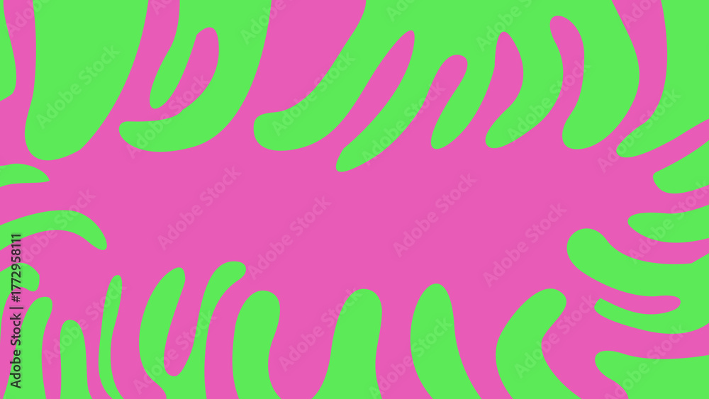 Obraz premium Abstract Green and Pink Wavy Pattern Background