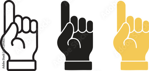 Hand gesture icons set. Collection of hand gesture icons representing actions and pointer for graphic design and communication, isolated on transparent background. Vector illustration.