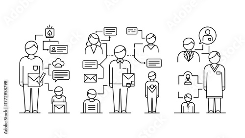 Business people connecting with each other