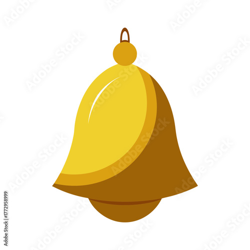 vector illustration of a golden christmas bell