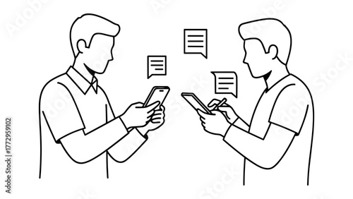 Business people communicating with mobile devices