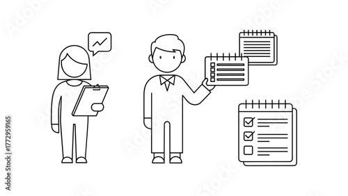 Business people analyzing data and planning strategy