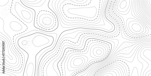  Abstract topo contour map on white background, Topographic map Topographic contour lines map seamless pattern..Modern design with White background with topographic wavy pattern design