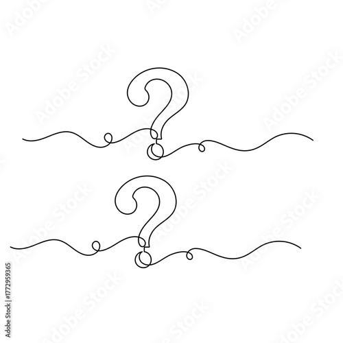 Question mark icon   continuous one line drawing of outline vector illustration 