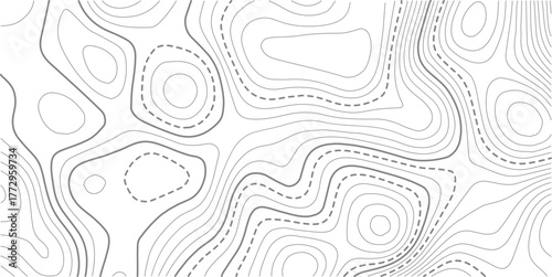  Abstract topo contour map on white background, Topographic map Topographic contour lines map seamless pattern..Modern design with White background with topographic wavy pattern design