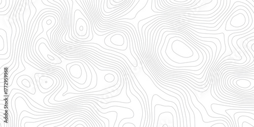  Abstract topo contour map on white background, Topographic map Topographic contour lines map seamless pattern..Modern design with White background with topographic wavy pattern design