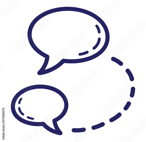 Vector illustration of speech bubbles communicating ideas and information concepts visually