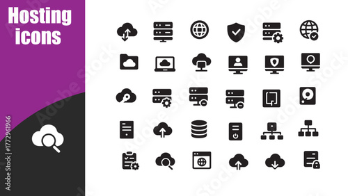 Hosting  icons set