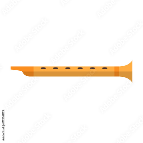 Orange Wind Instrument Isolated on White A Colorful Musical Tool Illustration