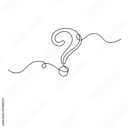 Question mark icon   continuous one line drawing of outline vector illustration 