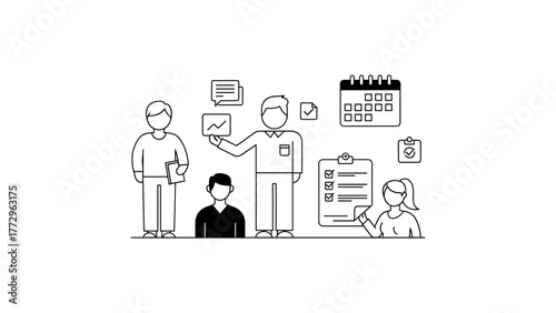 Business team discussing project