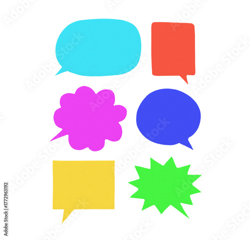 Hand drawn colorful textured pop ups