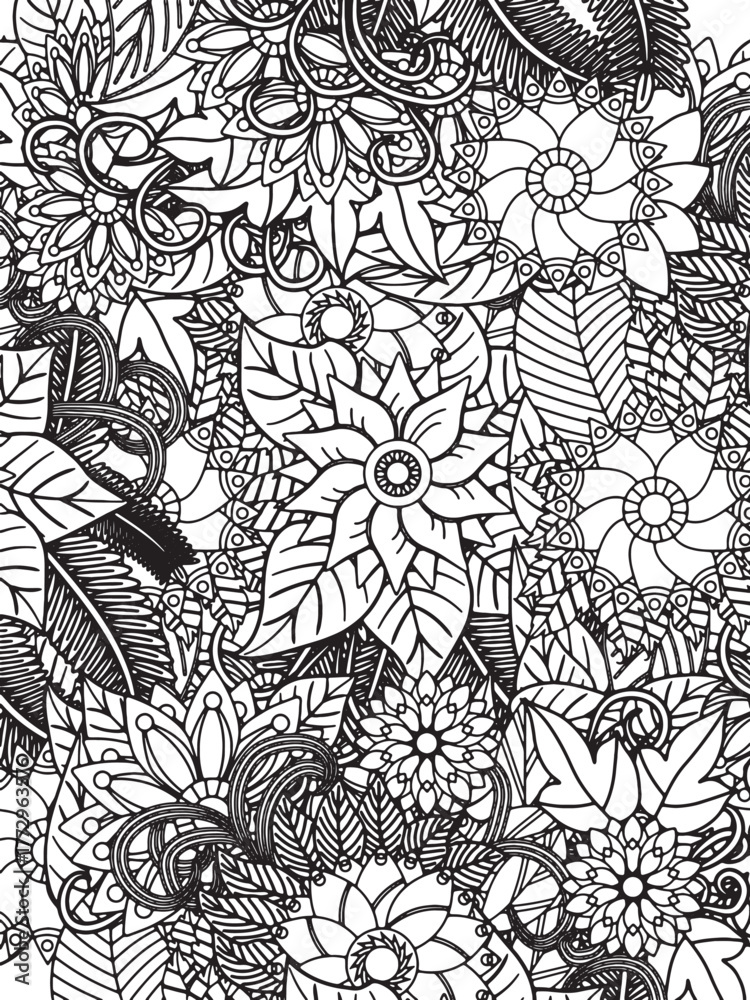 Fototapeta premium Fantasy Garden Coloring Pages