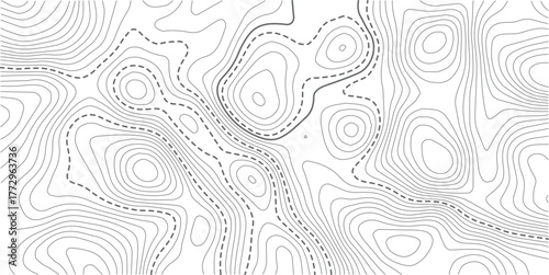Seamless Light topographic topo contour map background, vector illustratio.Modern design with White background with topographic wavy pattern design.paper texture Imitation of a geographical map shades