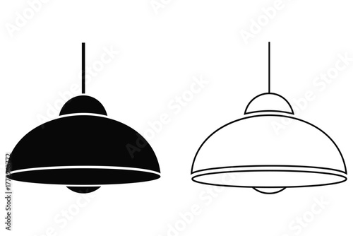 Ceiling Lamp Icon — Home Lighting Vector, Interior Decor Symbol, Modern Light Fixture Illustration
